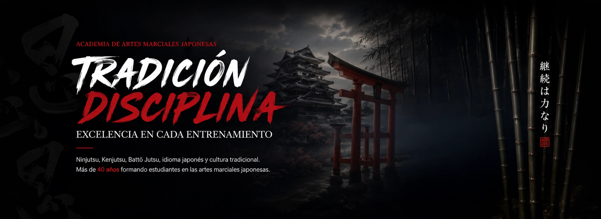 Ninjutsu Virtual — Academia de Artes Marciales Japonesas. Tradición, disciplina, excelencia en cada entrenamiento. Ninjutsu, Kenjutsu, Battō Jutsu, idioma japonés y cultura tradicional. Más de 40 años formando estudiantes.